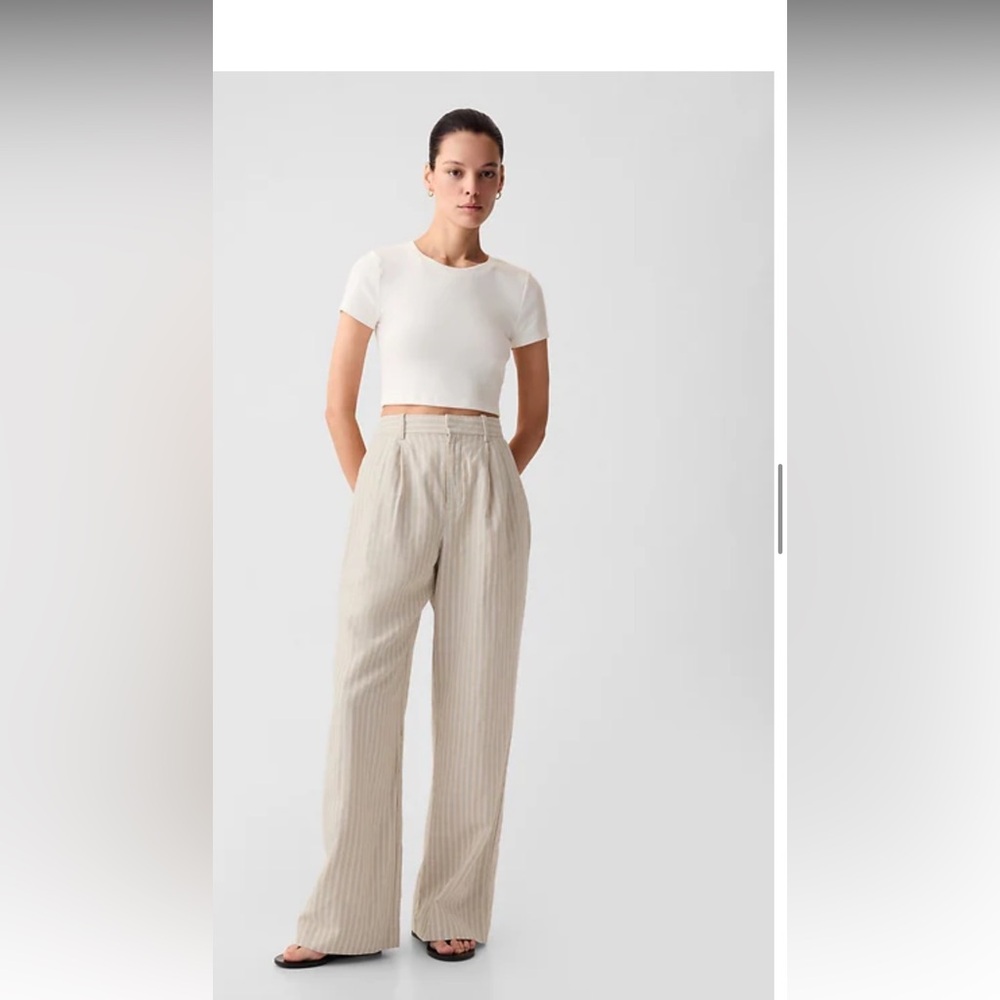 365 High Rise Linen-Cotton Trousers
